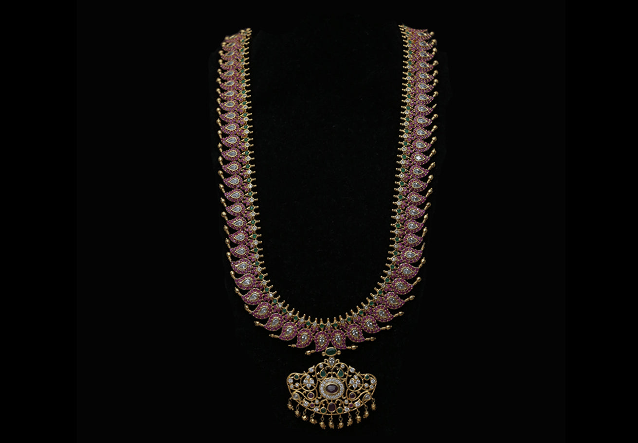 Look gold long layer necklace