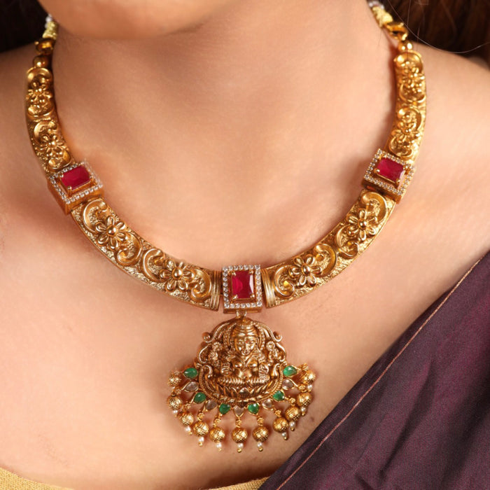 Antique short necklace and earrings S1B133