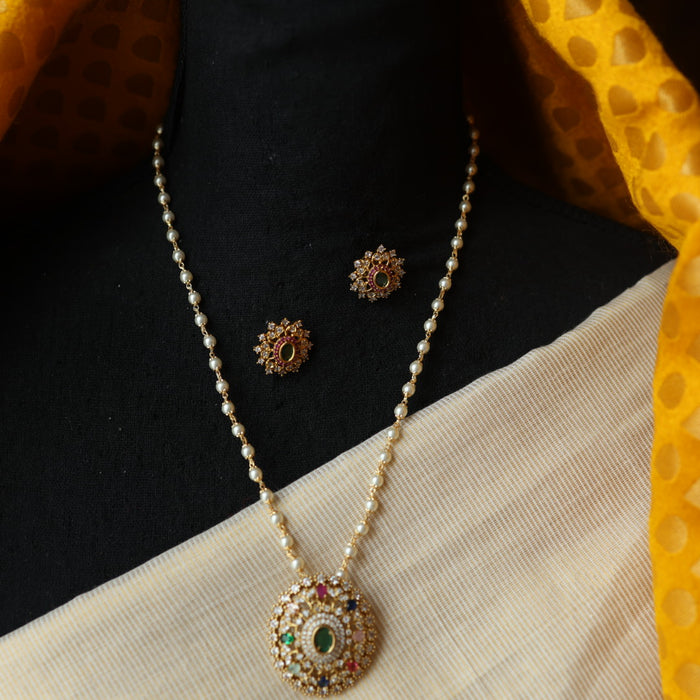 Padmini antique pearl short necklace with earrings PAD332