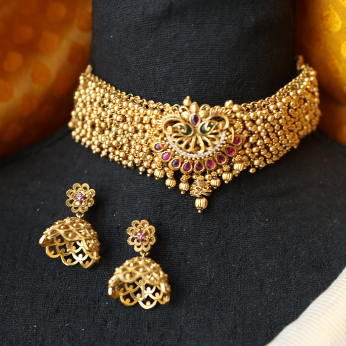 Antique choker necklace and earrings CCB1654