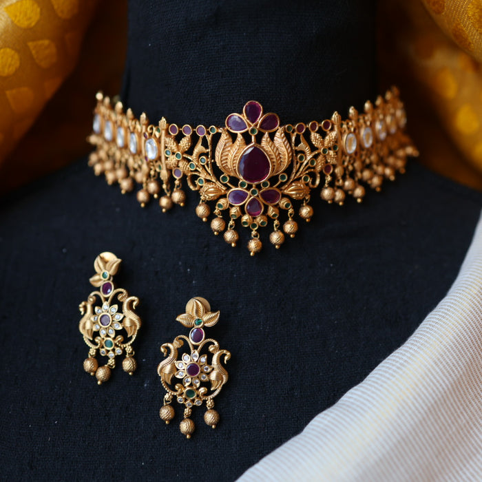 Antique choker necklace and earrings CCB1111