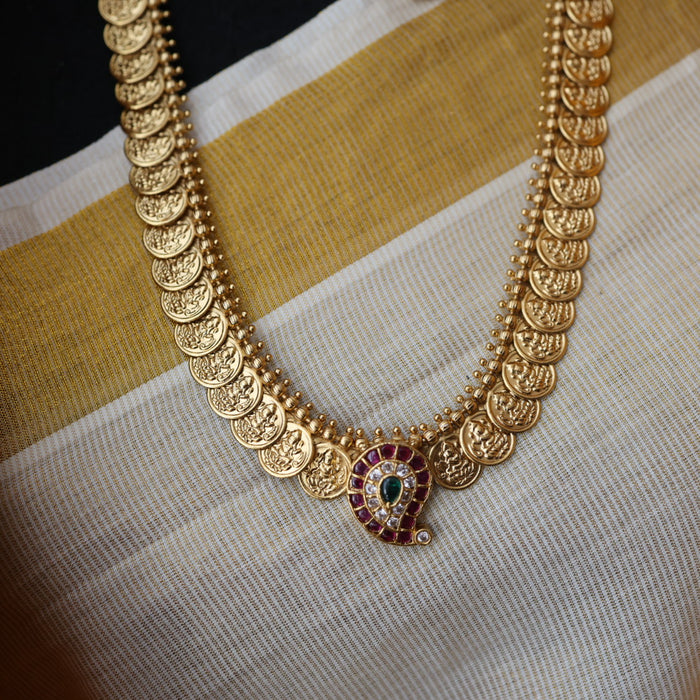 Antique gold coin long necklace and earrings LL030799