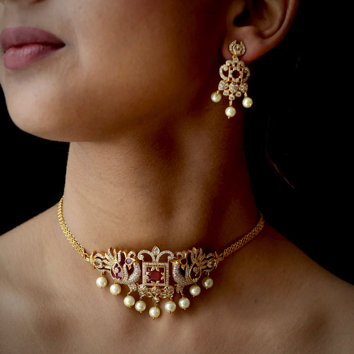 Antique choker necklace with earrings CCB13111