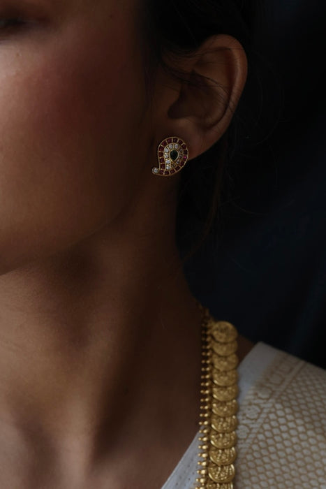 Antique gold coin long necklace and earrings LL030799