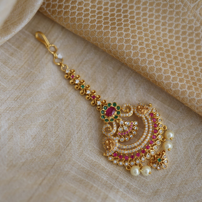 Heritage gold plated multi stone tikka TH255