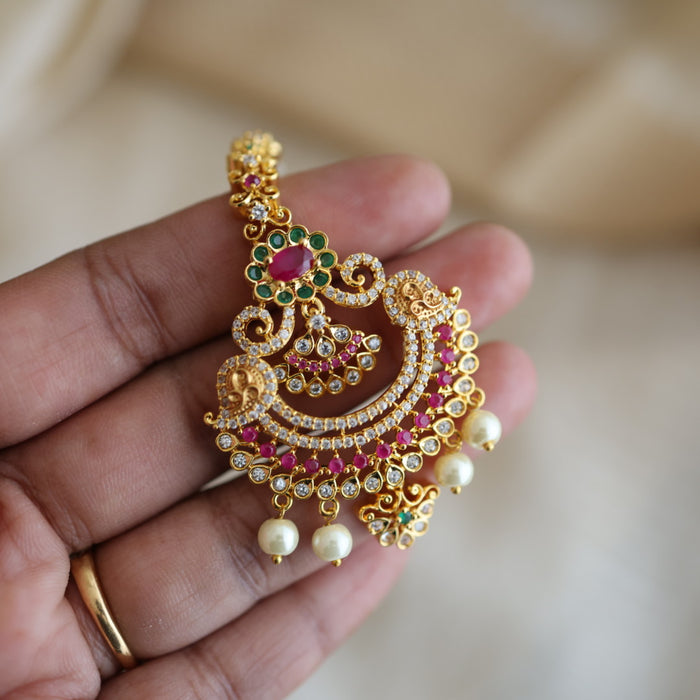 Heritage gold plated multi stone tikka TH255