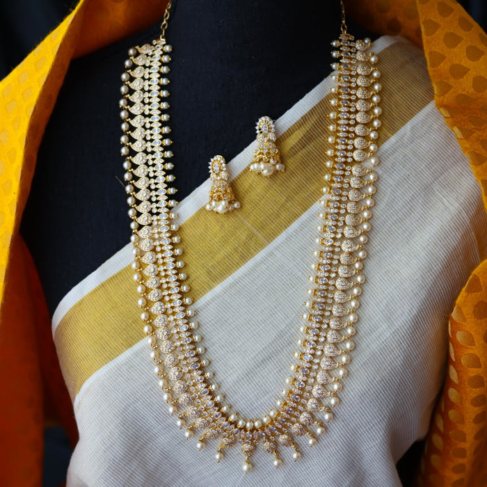 Heritage gold plated pearl long necklace/ waistchain HL3339