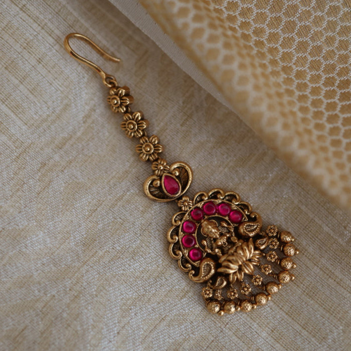 Antique ruby maang tikka TA3371