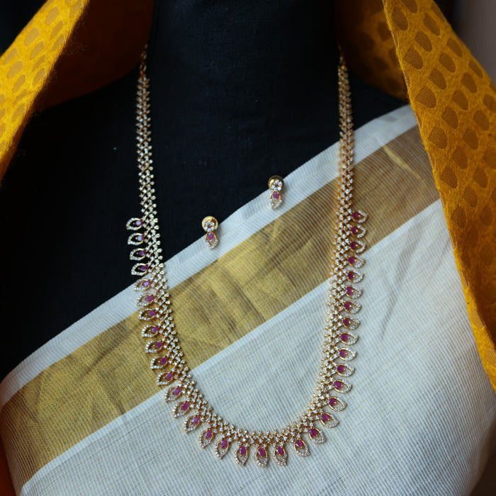 Heritage gold plated mango long necklace with earrings HL580