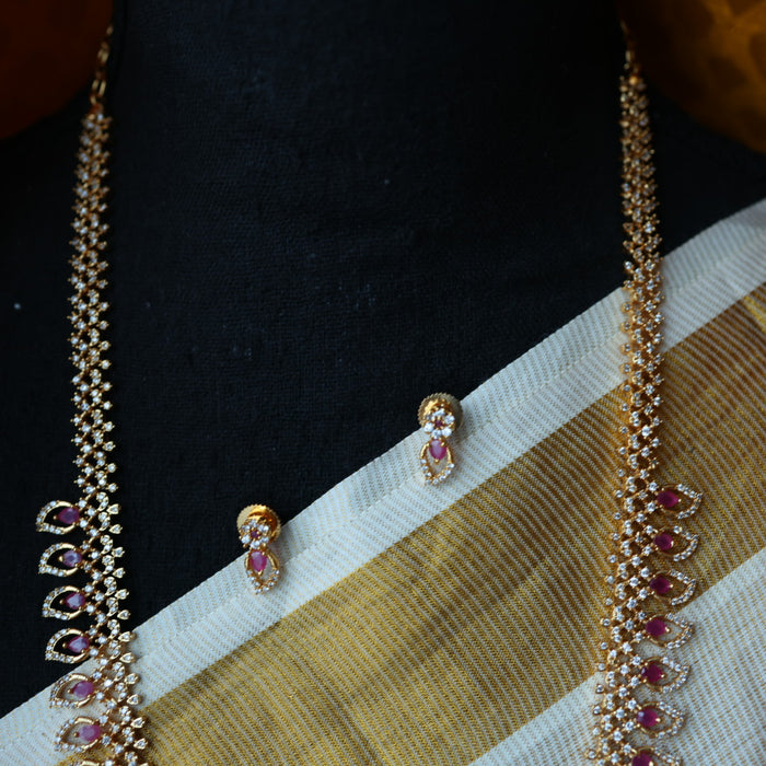Heritage gold plated mango long necklace with earrings HL580