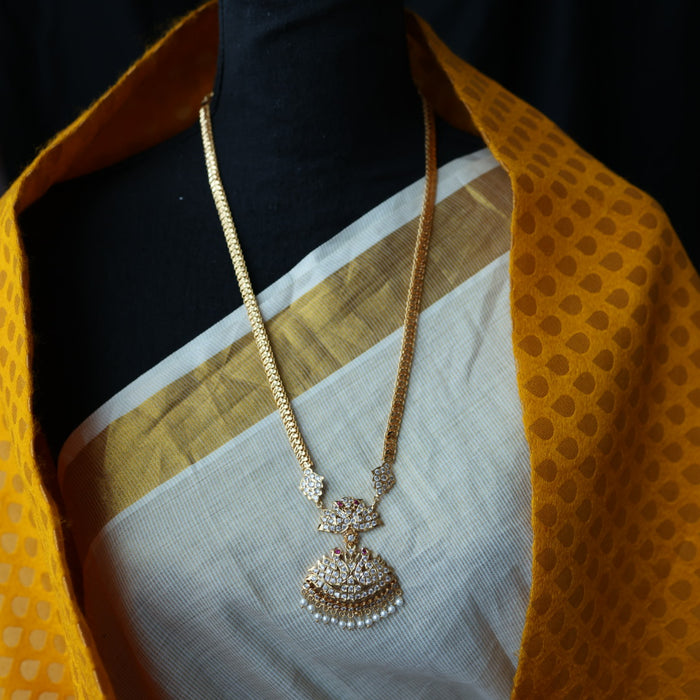 Heritage gold plated mango long necklace with earrings HL581