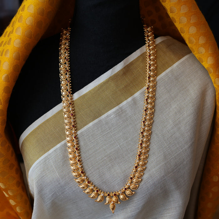 Heritage gold plated mango long necklace HL456
