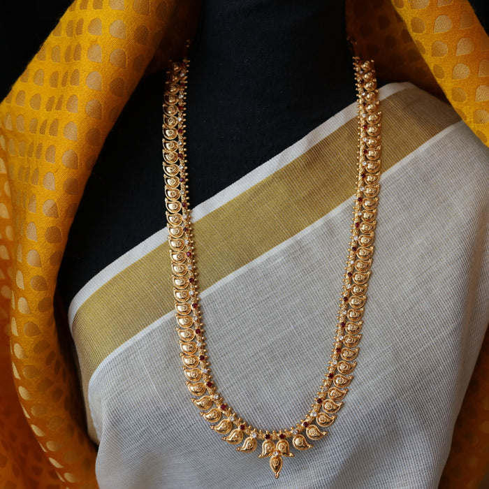 Heritage gold plated mango long necklace HL456