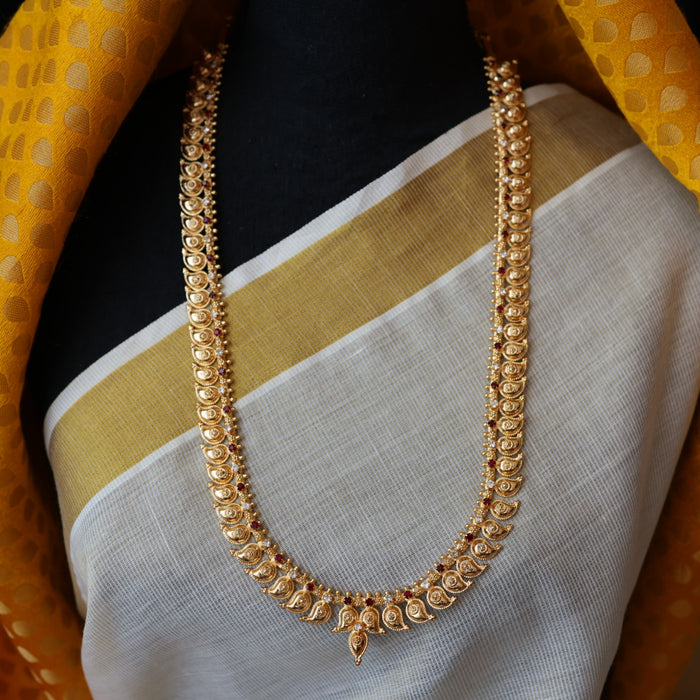 Heritage gold plated mango long necklace HL456