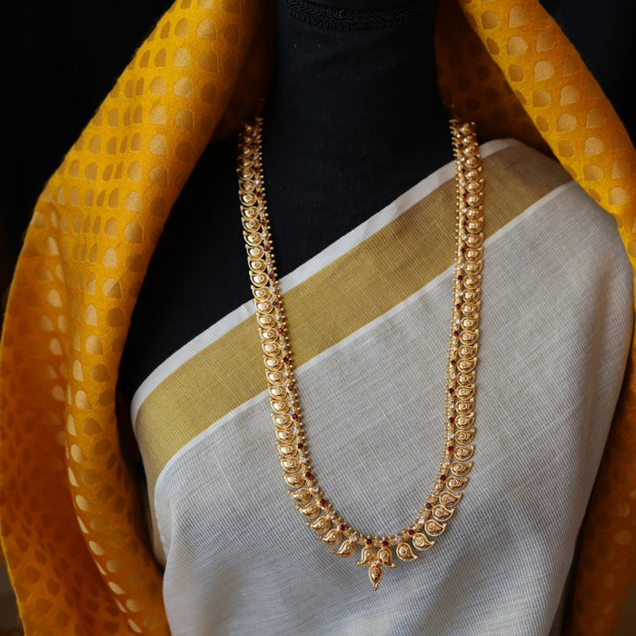 Heritage gold plated mango long necklace HL456