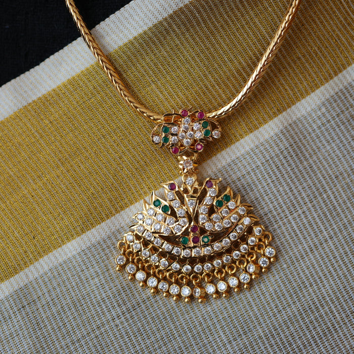Heritage gold plated multi stone short necklace H477