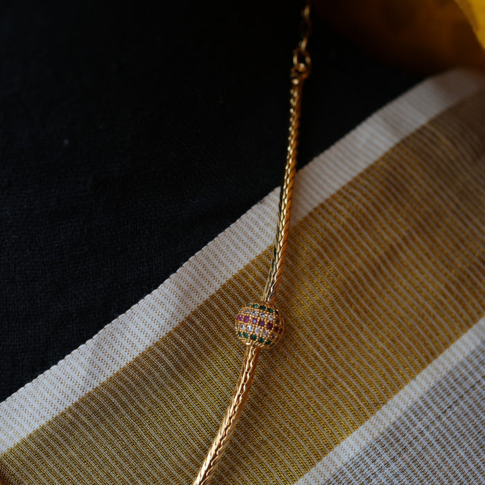 Heritage gold plated multi stone short necklace H477