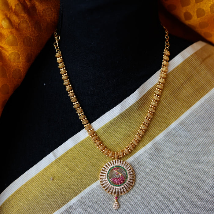 Heritage gold plated multi stone short necklace H458