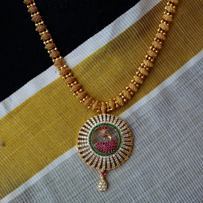 Heritage gold plated multi stone short necklace H458