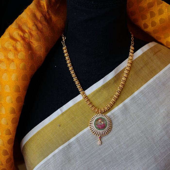 Heritage gold plated multi stone short necklace H458