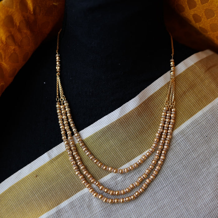 Heritage gold plated layer short necklace H459