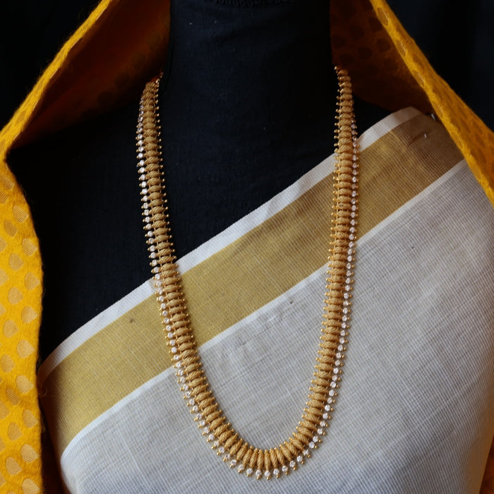 Heritage gold plated long necklace/ waictchain HL456