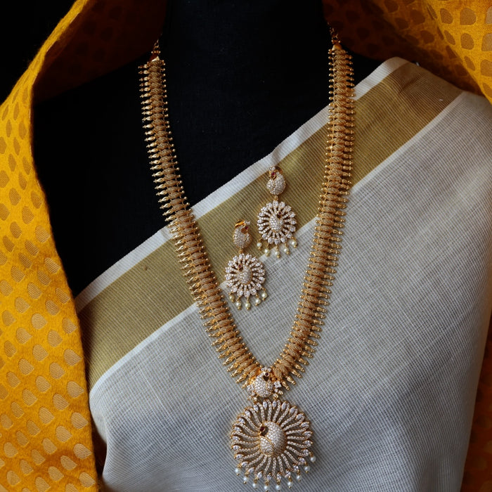 Heritage gold plated long necklace with earrings HL89