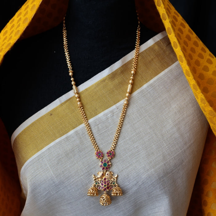 Heritage gold plated pendant long necklace HP456