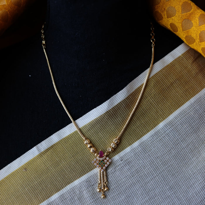 Heritage gold plated simple short necklace H9899