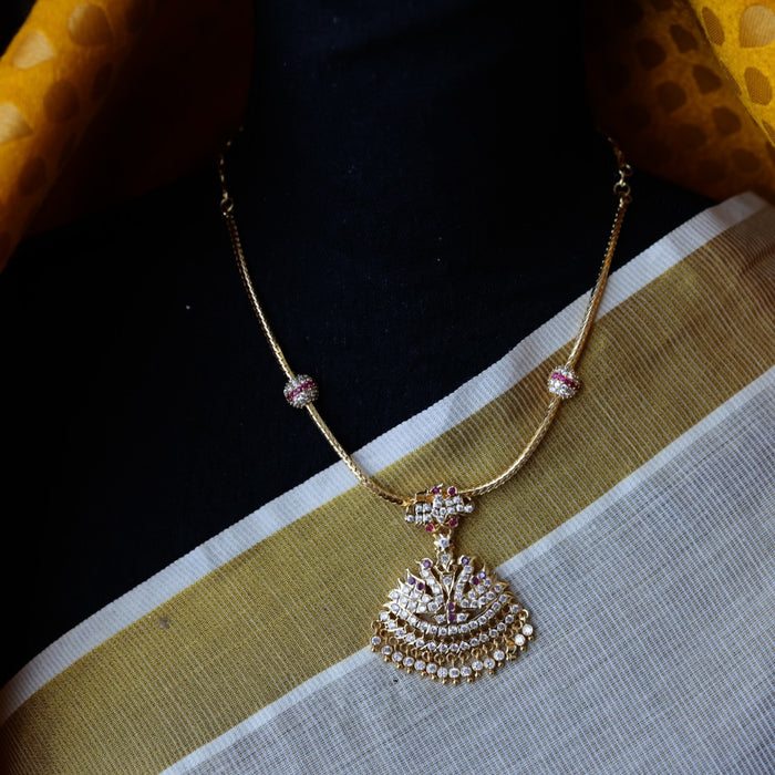 Heritage gold plated simple short necklace H9811