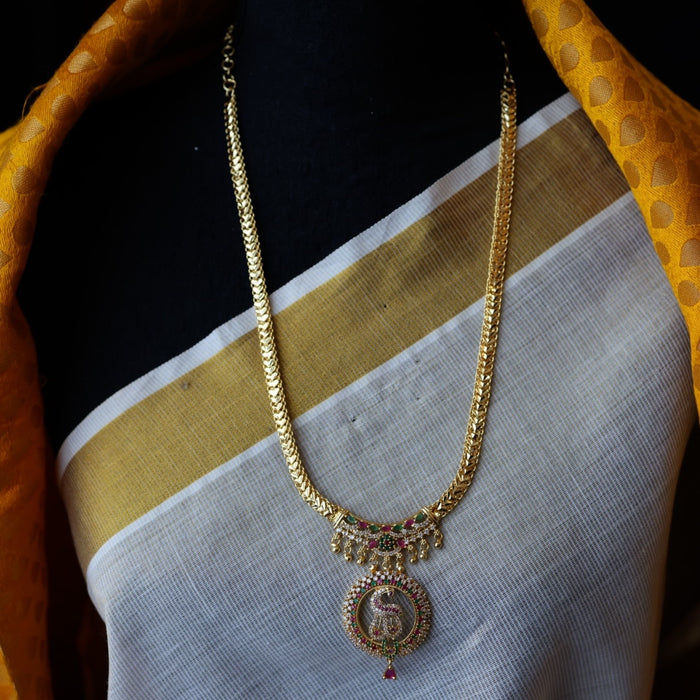 Heritage gold plated padakam long necklace HP345