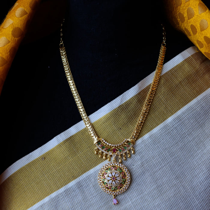 Heritage gold plated short necklace H355