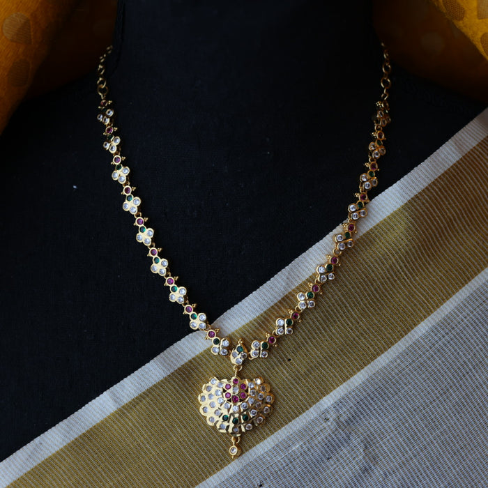 Heritage gold plated short necklace H257