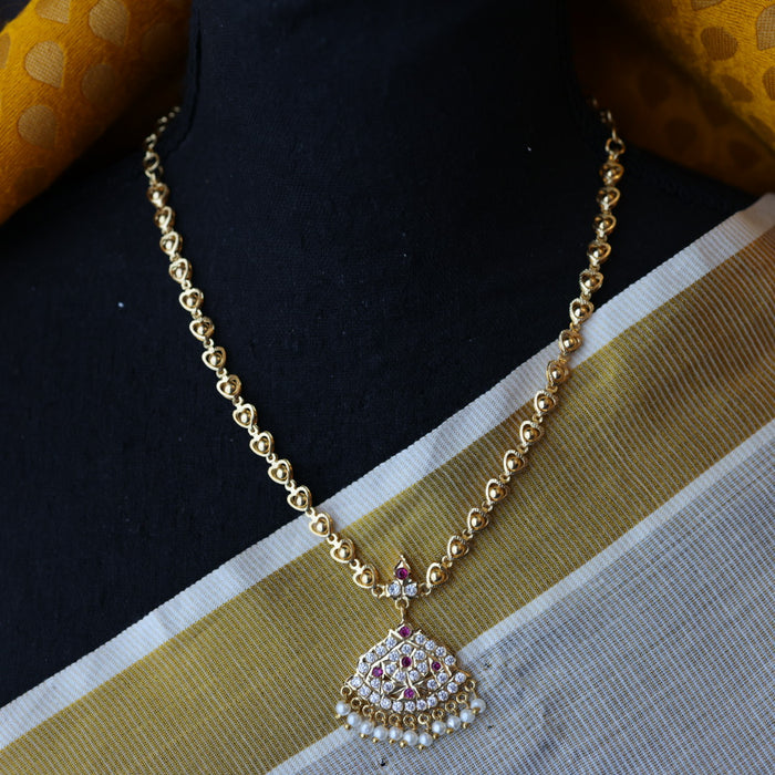 Heritage gold plated short necklace H489