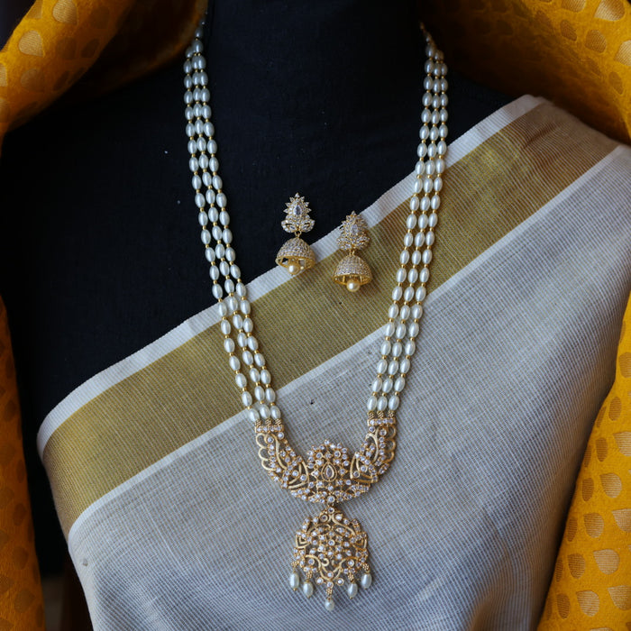 Heritage gold plated long necklace with earrings HL257