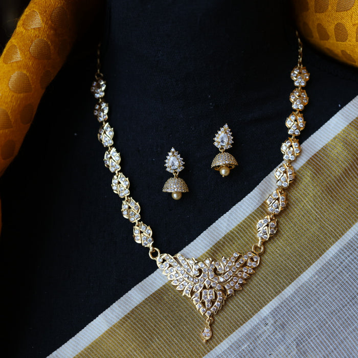 Heritage gold plated short necklace with earrings H2535