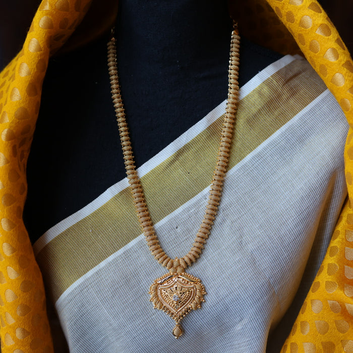 Heritage gold plated long necklace with earrings HL2535