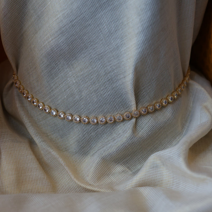 Heritage gold and plated white stone waistchain HW823