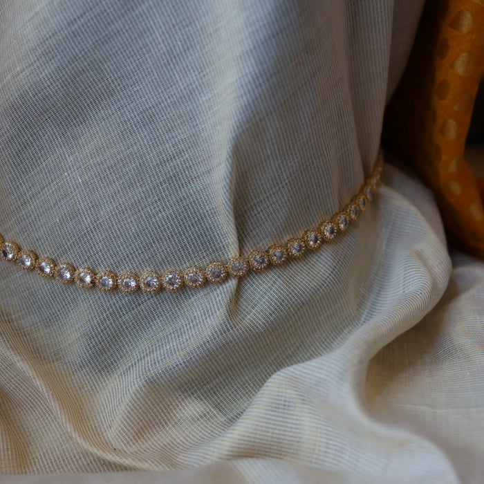 Heritage gold and plated white stone waistchain HW823