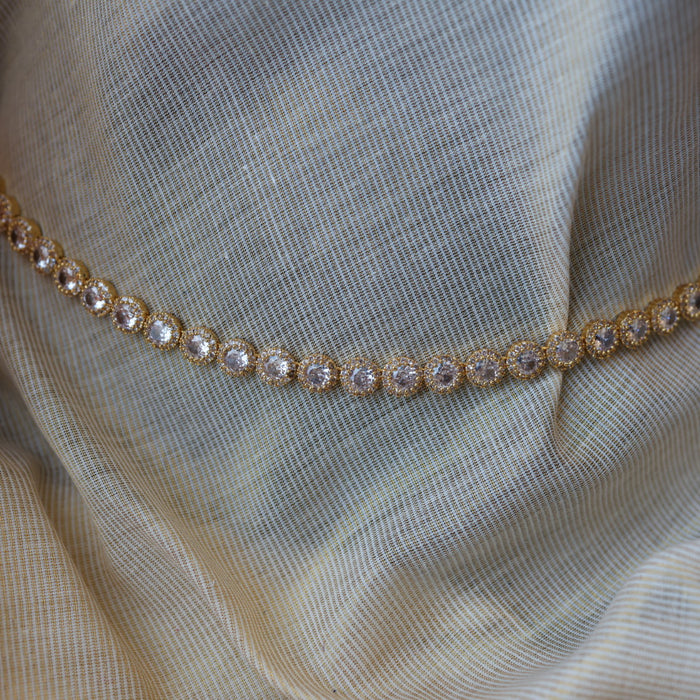 Heritage gold and plated white stone waistchain HW823