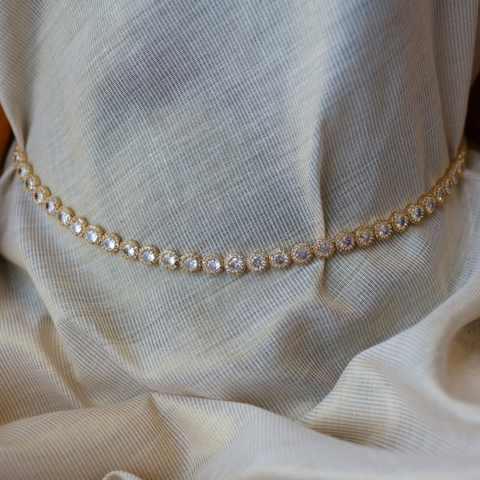 Heritage gold and plated white stone waistchain HW823