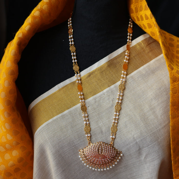 Heritage gold plated padakam long necklace HP2711