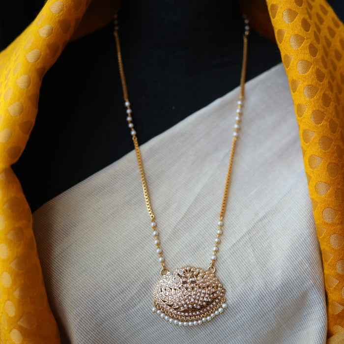 Heritage gold plated padakam long necklace HP515