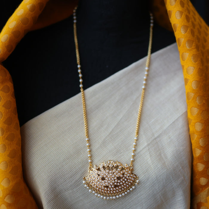 Heritage gold plated padakam long necklace HP53255