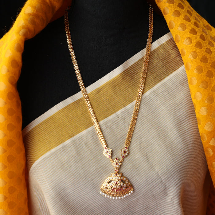 Heritage gold plated padakam long necklace HL7611