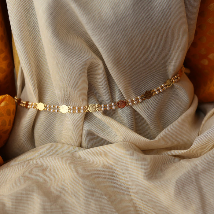 Heritage gold plated padakam long necklace with earrings HL111