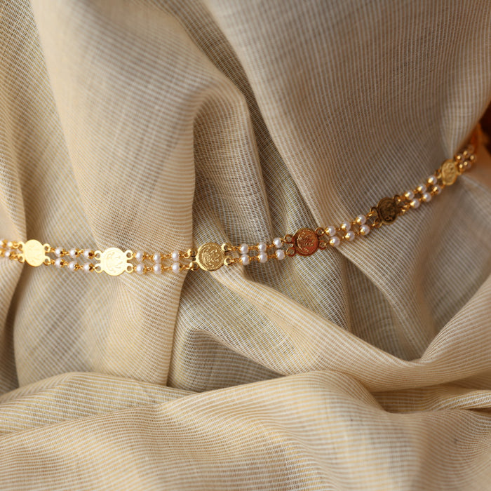 Heritage gold plated padakam long necklace with earrings HL111