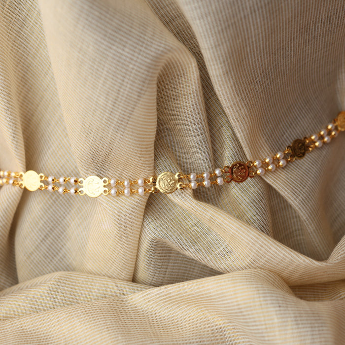 Heritage gold plated padakam long necklace with earrings HL111