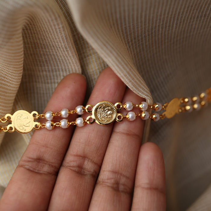 Heritage gold plated padakam long necklace with earrings HL111