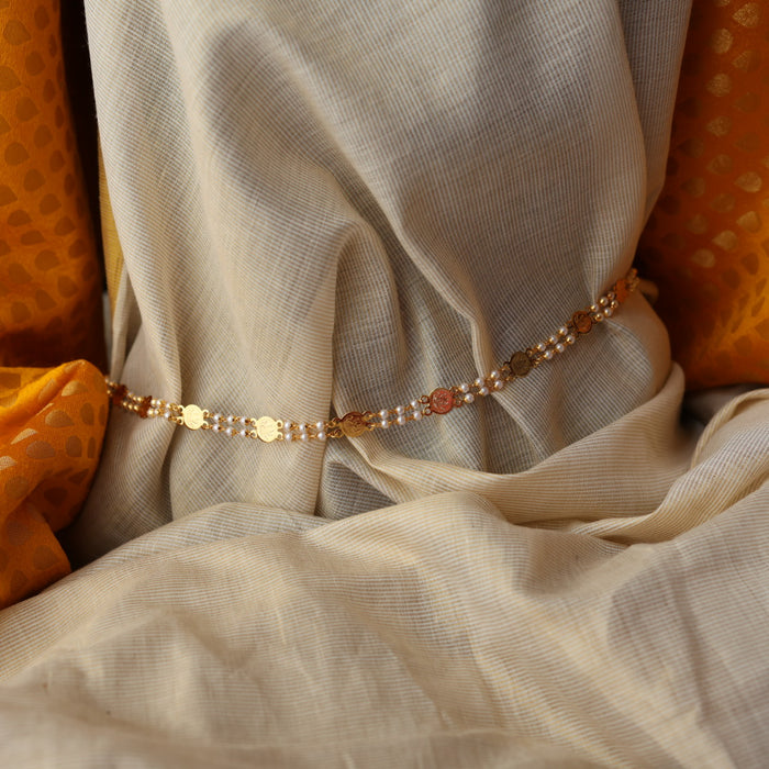 Heritage gold plated padakam long necklace with earrings HL111